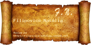 Filipovics Natália névjegykártya